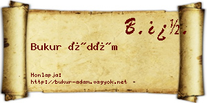Bukur Ádám névjegykártya